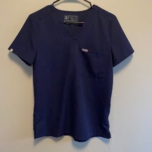 Figs Navy Catarina scrub top
